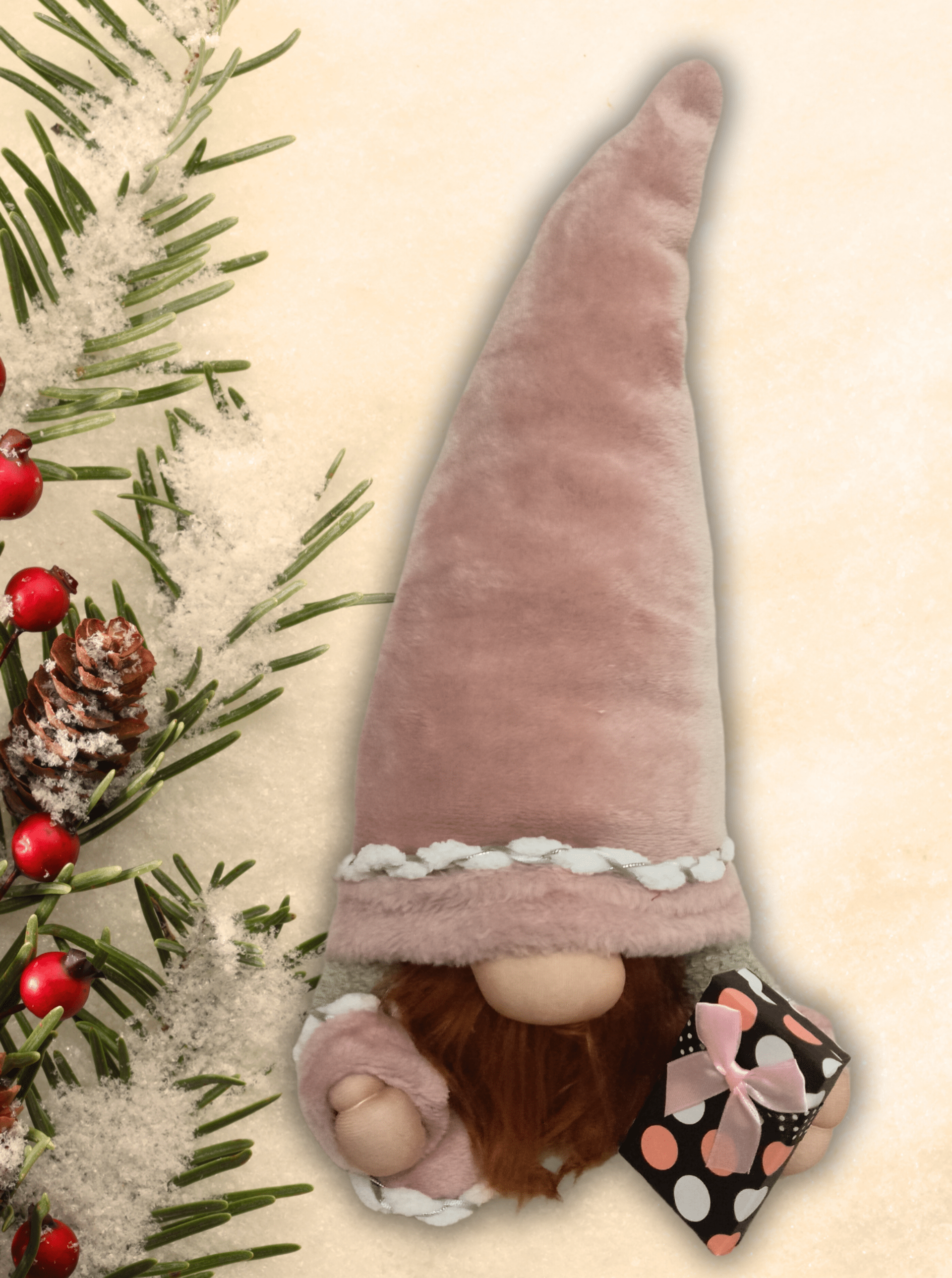 Gnomo navidad rosa caja (tipo mago) - 3