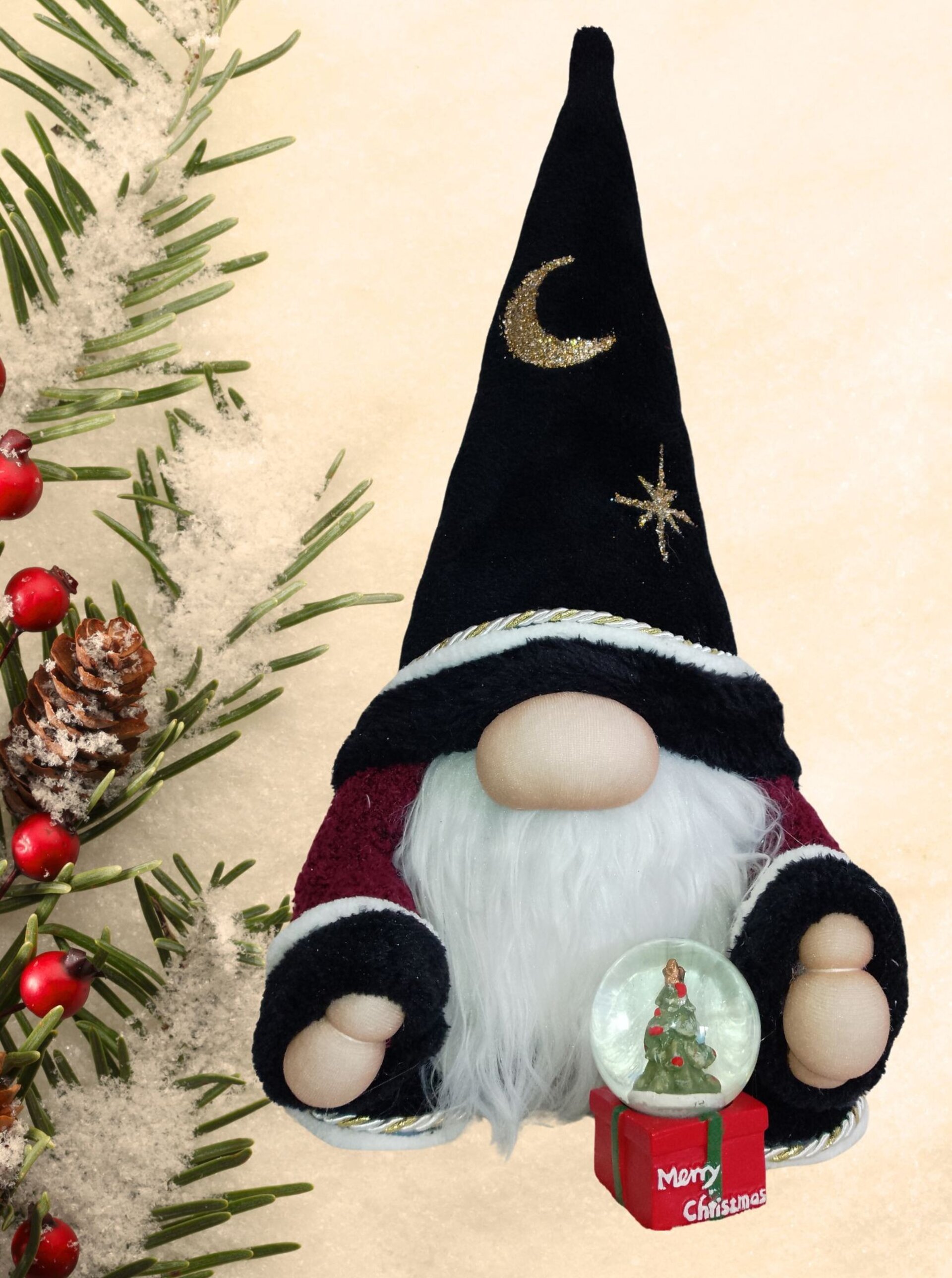 Gnomo navidad negro bola - 3